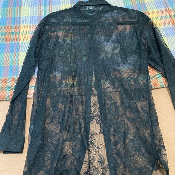 Black Lace H&M Button-Down - Picture 3 of 4